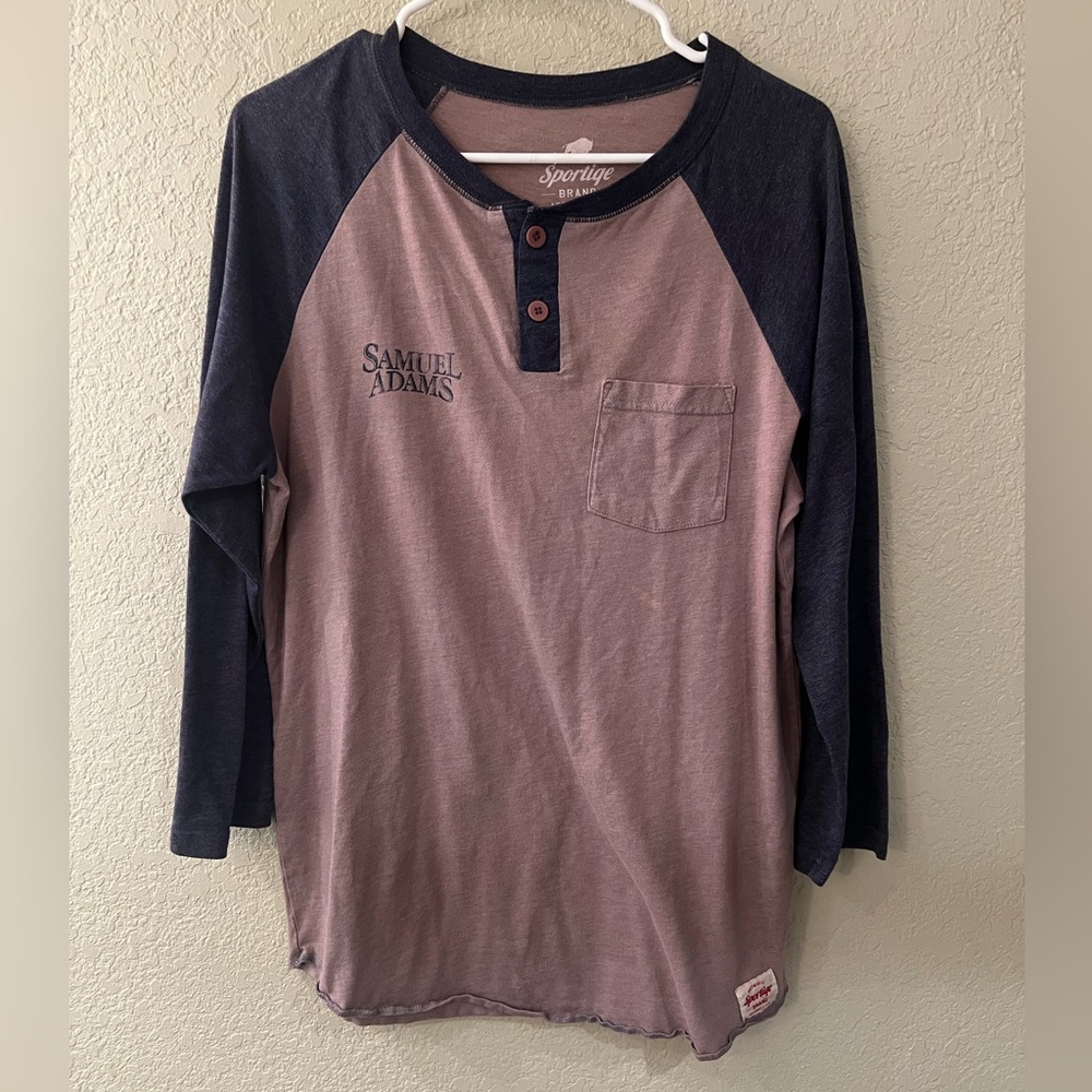 Samuel Adam’s Brewing M blue/grey henley